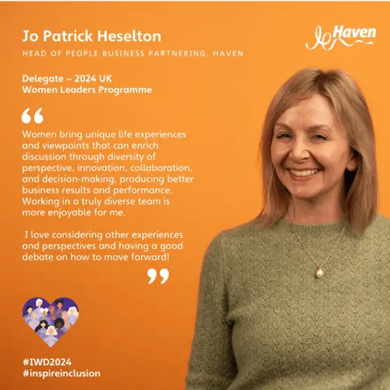 Jo Patrick Heselton, Head of People Business Partnering at Haven, shares a quote on diversity.